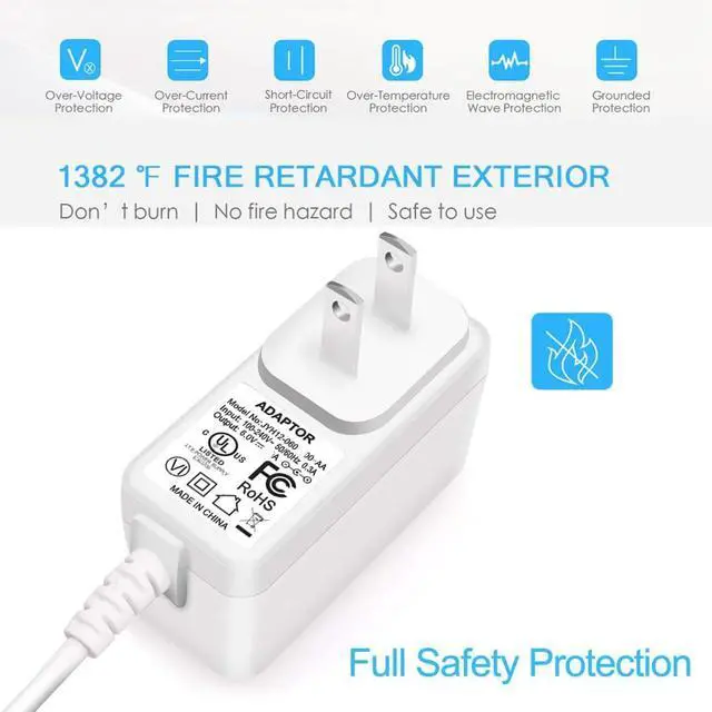 Alt view image 4 of 6 - Power Cord for VTech Baby Monitor Charger: 6V USA UL Listed Adapter fits DM221 DM221-2 DM223 DM251 (Parent & Baby Units) DM111 DM112 DM222 DM271 (Parent Unit ONLY) Safe & Sound Audio Monitor 6.7ft