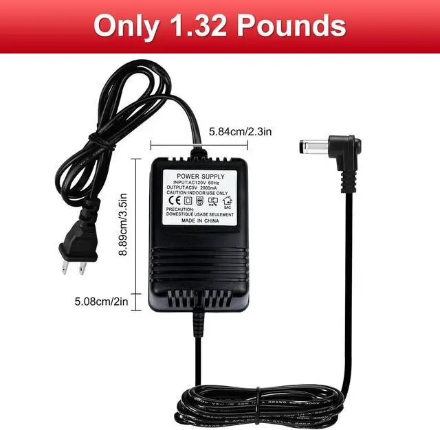 Alt view image 4 of 7 - 9V 2A AC Power Adapter for Line 6 Floor Pod Plus Line 6 Bass Pod Bass POD XT Live JM4 Looper for Line 6 POD Digitech RP GNX Multi Guitar EffectsAC Power Adapter Replacement Parts
