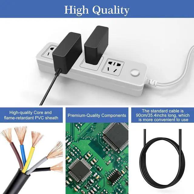 Alt view image 3 of 6 - 12V 1A Power Adapter Input 100V-240V Output 12V 12W US Plug 5.5 * 2.5mm Power Transformers Constant Voltage DC Regulated Switch Power Supply for Monitoring LED Lights etc.