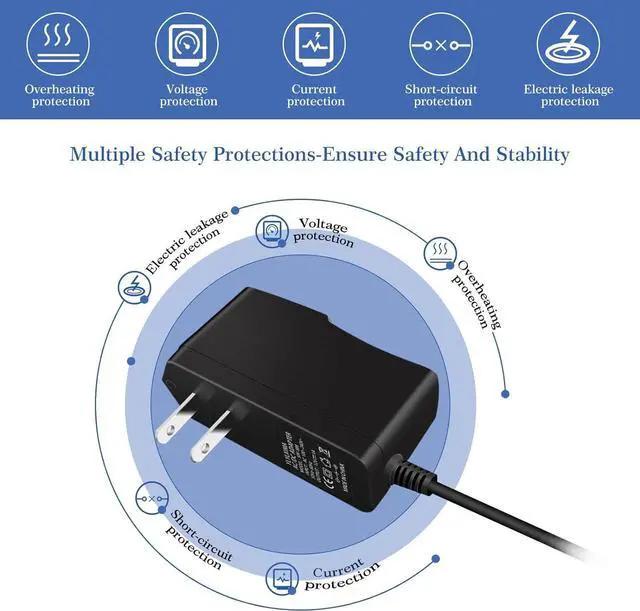 Alt view image 5 of 6 - 12V 1A Power Adapter Input 100V-240V Output 12V 12W US Plug 5.5 * 2.5mm Power Transformers Constant Voltage DC Regulated Switch Power Supply for Monitoring LED Lights etc.