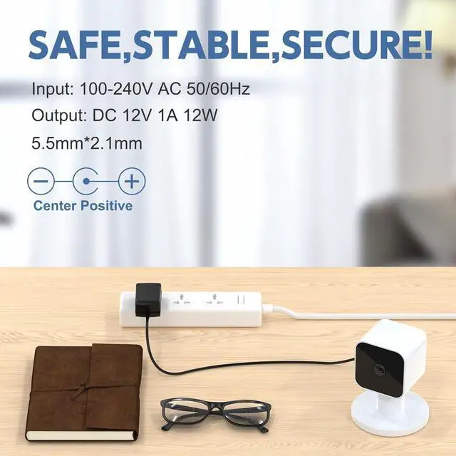 Alt view image 4 of 7 - 12V 1A [12 Volts 1 Amps 12 Watts] Adapter Power Supply 100V~240V AC to DC Plug 5.5 x 2.1mm for 12volt 800mA 900mA 1000mA Equipment Extra Long 6ft Cord