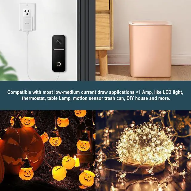 Alt view image 6 of 7 - AC Power Supply Adapter for AA Battery Replace 2 AA Battery for Led Lights Decorations (White 1.8m/5.9ft)