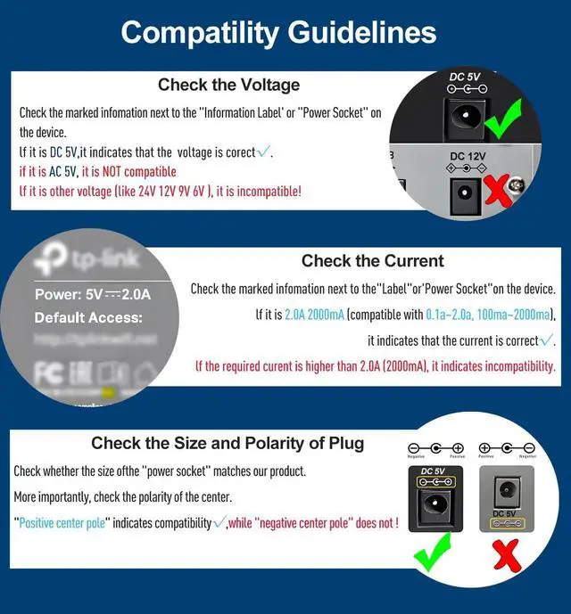 Alt view image 4 of 7 - 5V 2A 10W DC Power Supply Adapter AC/DC Wall Charger AC 100V-240V to DC 5 Volt 2Amp 1A 1.5A Replacement Power Cord USB Type C for Security Camera Baby Monitor Scanner TV Box Raspberry USB Hub