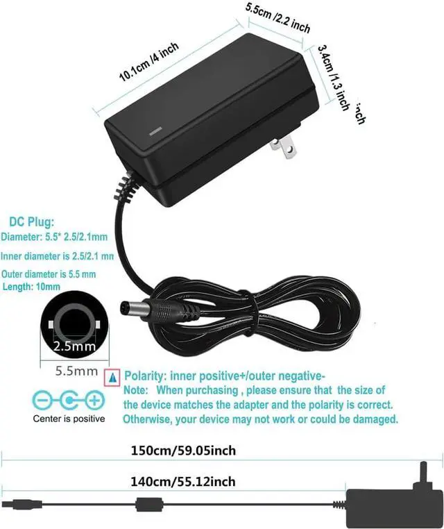 Alt view image 3 of 6 - 12V 3.5Amp DC Power Supply 12V Power Cord 100-240V AC to DC 12Volt 3500mA 3A 2.5A 2A Power Supply Adapter Converter with 5.5x2.5mm/2.1mm US Plug 12 Volt 3.5A Wall Adapter Transformer