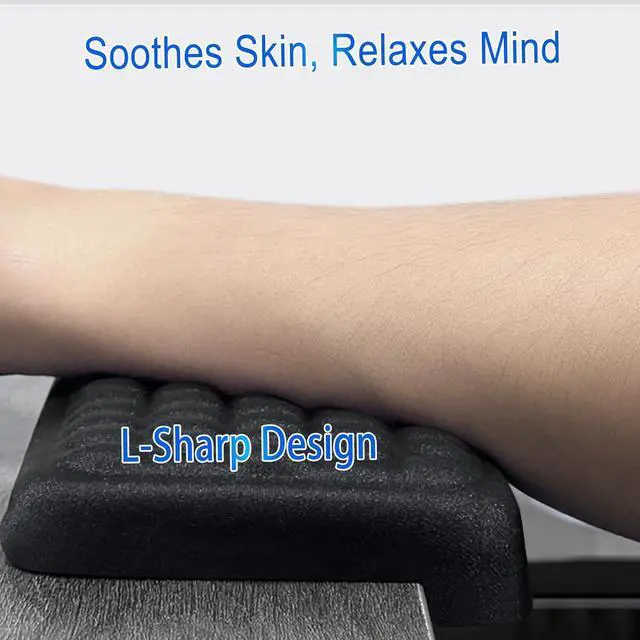 Alt view image 4 of 7 - L-Shaped Desk Elbow Rest 2-Pack Memory Foam Forearm & Wrist Support Pad with Non-Slip Base for Table or Desk Edge Ergonomic Pain Relief for Office Typing and Gaming (Black)