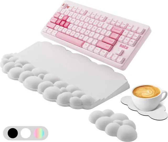 Main image of Ergonomic Wrist Rest for Keyboard and Mouse Soft Memory Foam Cloud Keyboard Stand Pad with Wrist Rest Set with Non-Slip Silicone Base Easy Typing Pain Relief Comfort for Office Work Gaming