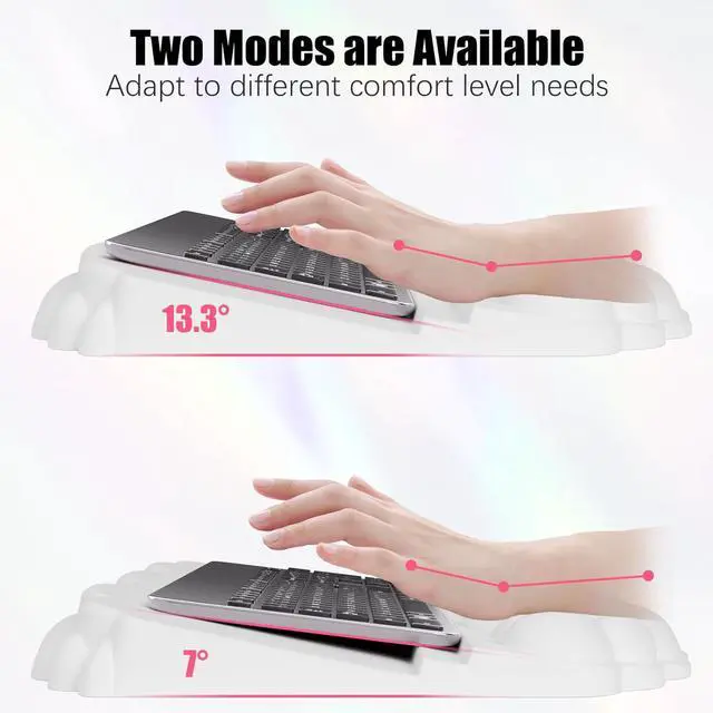 Alt view image 3 of 7 - Ergonomic Wrist Rest for Keyboard and Mouse Soft Memory Foam Cloud Keyboard Stand Pad with Wrist Rest Set with Non-Slip Silicone Base Easy Typing Pain Relief Comfort for Office Work Gaming