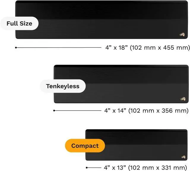Alt view image 4 of 4 - Gaming Wooden Keyboard Wrist Rest (Compact) - White Ash Wood Medium-Coarse Grain Smooth Surface Sweat & Oil Resistant Easy Clean Anti-Slip Rubber Base 300 x 100 x 19mm - Onyx