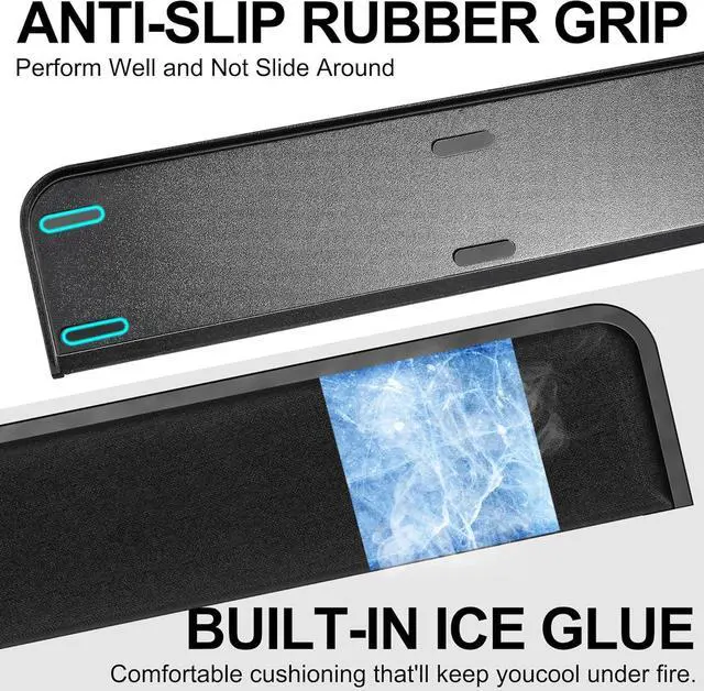 Alt view image 2 of 6 - Computer Keyboard Wrist Rest Pad Ergonomic Soft Memory Foam Wrist Support w/Anti-Slip Rubber Base Black (Ice Silk Cloth 17.48 in*3.54 in*1.1 in)