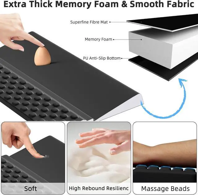 Alt view image 3 of 6 - Keyboard Stand with Wrist Rest Comfy Ergonomic Keyboard Riser Holder for Office Home