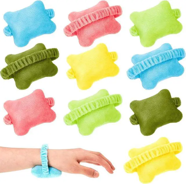 Main image of 10 Pcs Wearable Mouse Wrist Rest - Elegant Bow-shaped Ergonomic Wrist Support - Plush PP Cotton - Black Blue Gray Pink White Green Yellow Purple