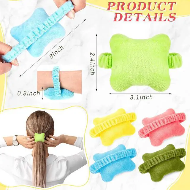 Alt view image 2 of 7 - 10 Pcs Wearable Mouse Wrist Rest - Elegant Bow-shaped Ergonomic Wrist Support - Plush PP Cotton - Black Blue Gray Pink White Green Yellow Purple