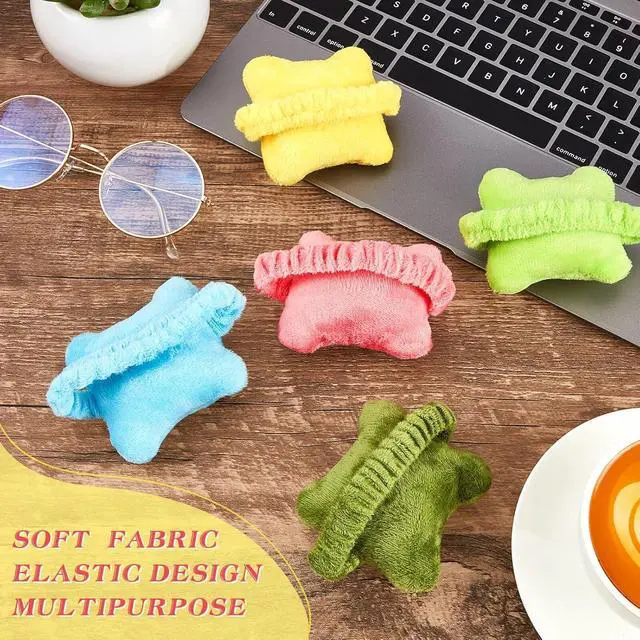 Alt view image 5 of 7 - 10 Pcs Wearable Mouse Wrist Rest - Elegant Bow-shaped Ergonomic Wrist Support - Plush PP Cotton - Black Blue Gray Pink White Green Yellow Purple