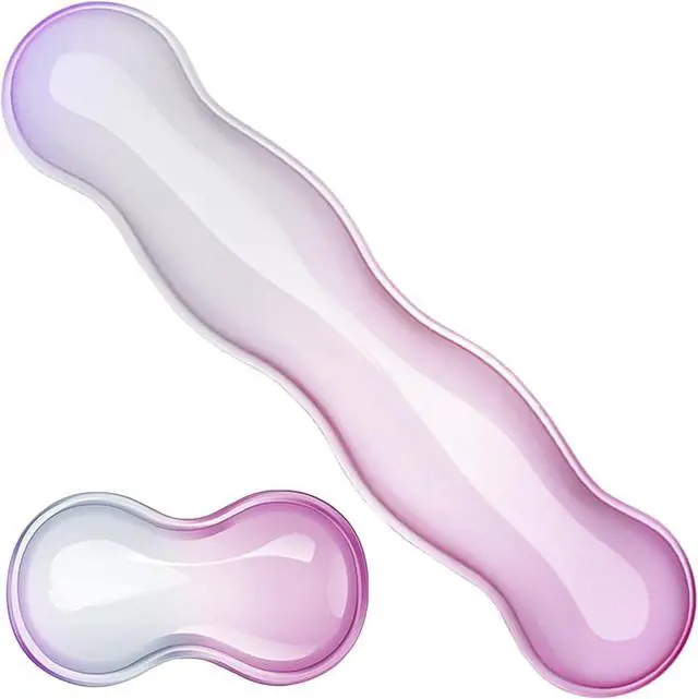 Main image of Gel Keyboard and Mouse Wrist Rest Set Clear Silicone Ergonomic Support for Typing & Gaming Pain Relief 2-PC Cute Wrist Rest for Office Computer Laptop (Light Pink Blue)