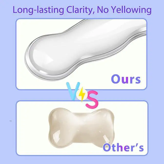 Alt view image 4 of 7 - Gel Keyboard and Mouse Wrist Rest Set Clear Silicone Ergonomic Support for Typing & Gaming Pain Relief 2-PC Cute Wrist Rest for Office Computer Laptop (Light Pink Blue)