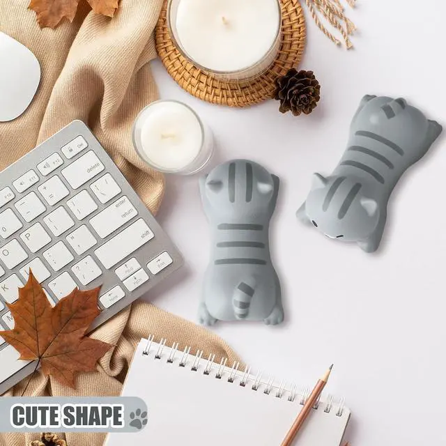 Alt view image 6 of 7 - 2 Pcs Cat Wrist Rest Support for Mouse Cute Wrist Rest Keyboard Computer Kawaii Mouse Pad Pet Shape Arm Foam Non Slip Cat Desk Accessories for Women Office Supplies Cushion Computer