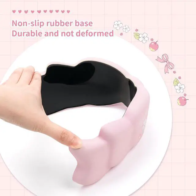 Alt view image 5 of 7 - Memory Foam Bowknot Wrist Rest Non-Slip Rubber Base Keyboard Wrist Rest for Gaming or Home Office Work - FlowerCat