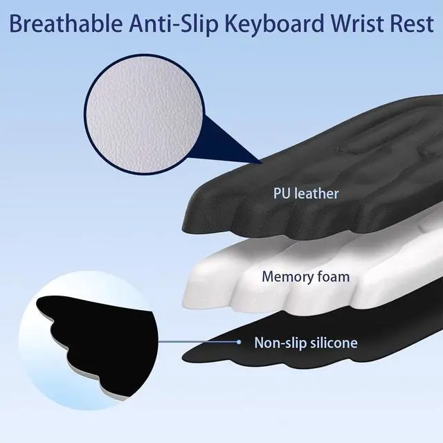 Alt view image 7 of 7 - Angel Wing Wrist Rest Cute Wrist Rest for Keyboard and Mouse Hand Rests Set Include Ergonomic Keyboard & Mouse Hand Rest and Coaster Filled Resilient Memory Foam for Work Study Gaming (White)