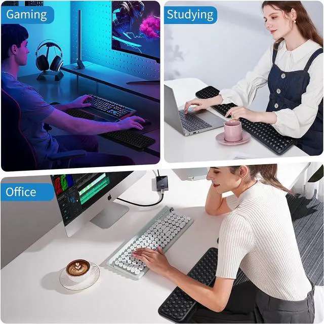 Alt view image 5 of 6 - L-Shaped Desk Elbow Pad for Desk 2-Piece Ergonomic Desk Edge Cushion PU Leather Elbow Support Padding with Non-Slip Wrist Comfort Support for Office Home Office Desk Accessories