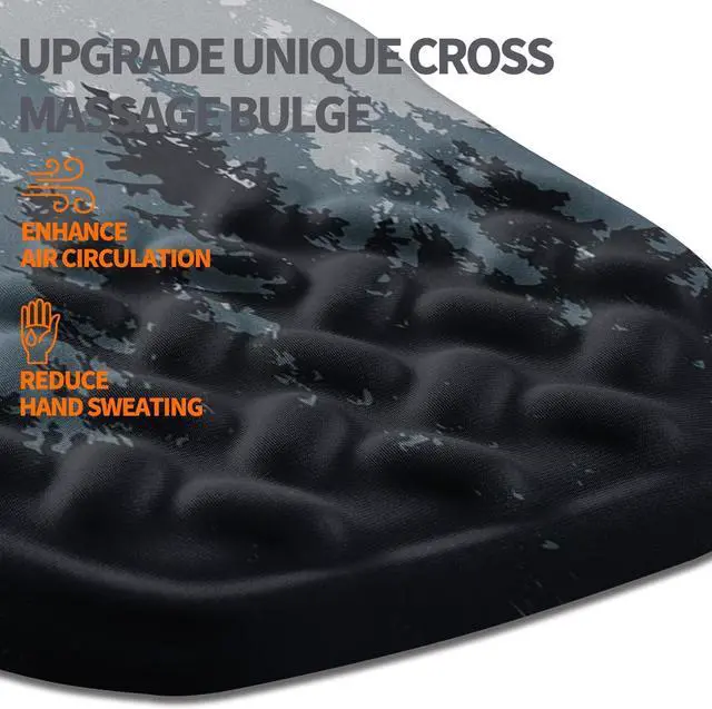 Alt view image 4 of 6 - Ergonomic Slope Mouse Pad Wrist Support Wrist Rest Mousepad for Carpal Tunnel Pain Relief with Massage Bulge and Slow Rebound Memory Foam (12x8 inch Forest)