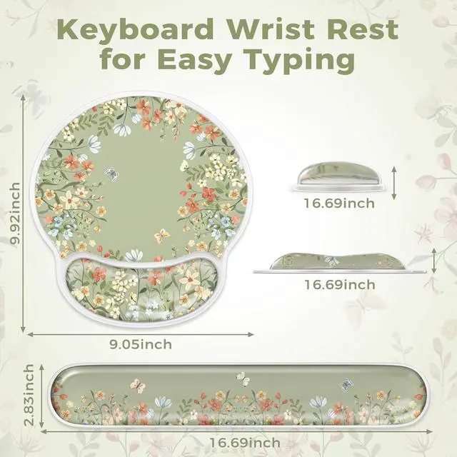 Alt view image 2 of 7 - Gel Wrist Rest for Keyboard and Mouse Ergonomic Mouse Pad Wrist Support for Typing Pain Relief Silicone Keyboard Cushion Hand Arm Cute Computer Wrist Rest for Women Girl