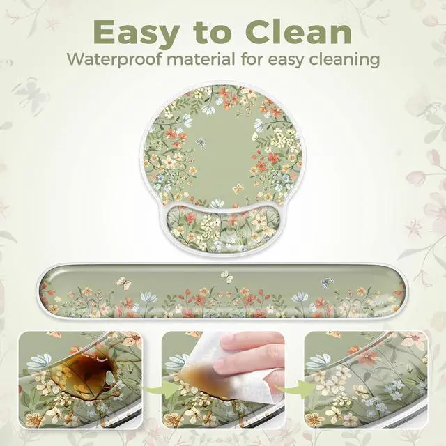 Alt view image 4 of 7 - Gel Wrist Rest for Keyboard and Mouse Ergonomic Mouse Pad Wrist Support for Typing Pain Relief Silicone Keyboard Cushion Hand Arm Cute Computer Wrist Rest for Women Girl