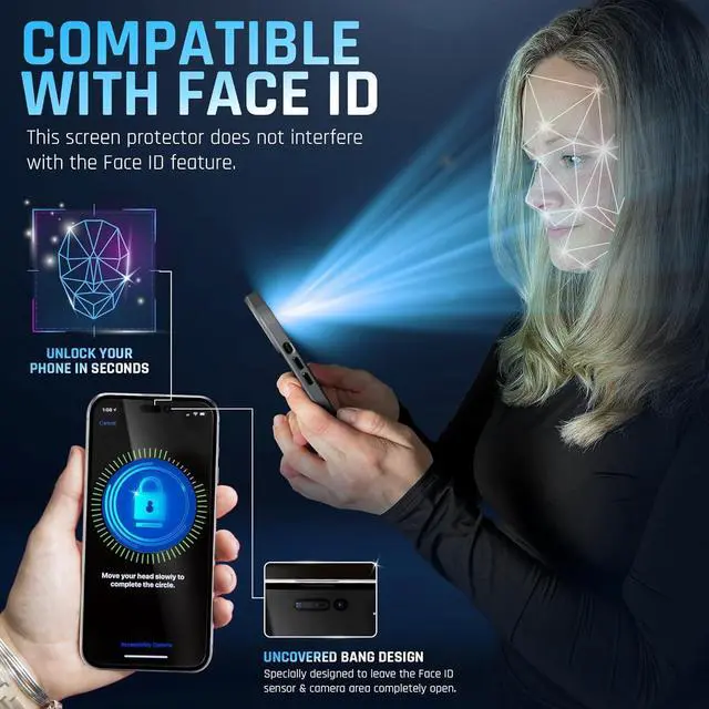 Alt view image 6 of 7 - + 2 Pack for iPhone 16e/13/13 Pro/14 Privacy Screen Protector Privacy 9H Military Grade Scratch Fingerprint Resistance Anti-Glare Shatterproof Tempered Glass Anti-Spy Easy Installation Bubble Free