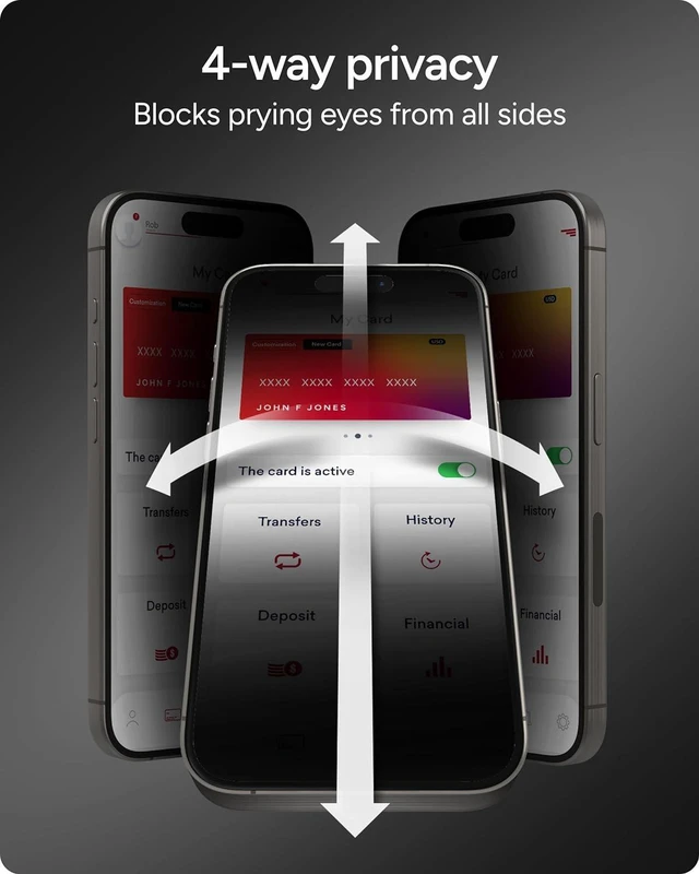 Alt view image 3 of 7 - Privacy XTR Screen Protector for iPhone 17 Pro