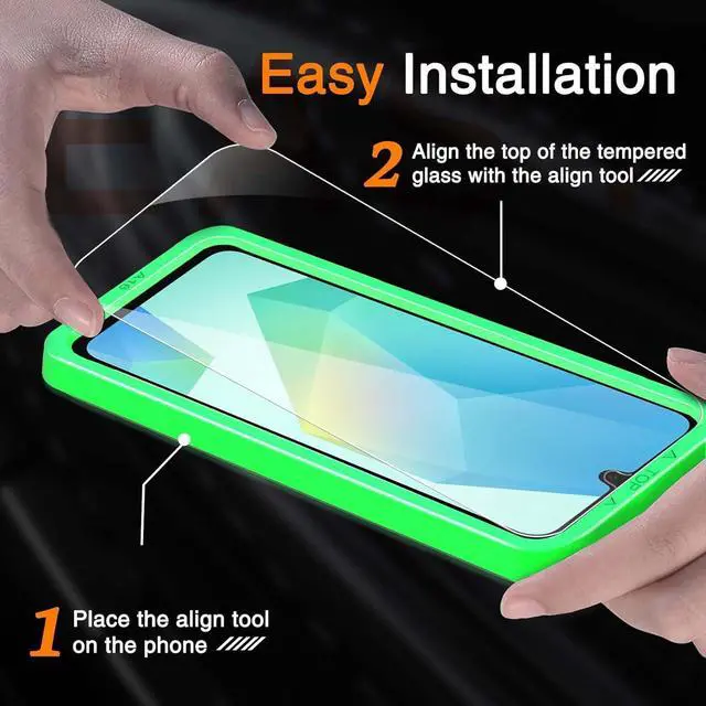 Alt view image 2 of 7 - 3 Pack Tempered Glass Screen Protector for  Galaxy A16 5G with 3 Pack Camera Lens Protector 9H Hardness Bubble Free Case Friendly