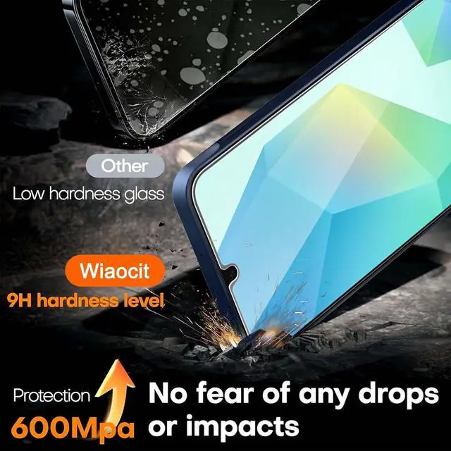 Alt view image 3 of 7 - 3 Pack Tempered Glass Screen Protector for  Galaxy A16 5G with 3 Pack Camera Lens Protector 9H Hardness Bubble Free Case Friendly