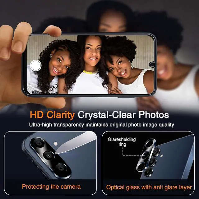 Alt view image 6 of 7 - 3 Pack Tempered Glass Screen Protector for  Galaxy A16 5G with 3 Pack Camera Lens Protector 9H Hardness Bubble Free Case Friendly