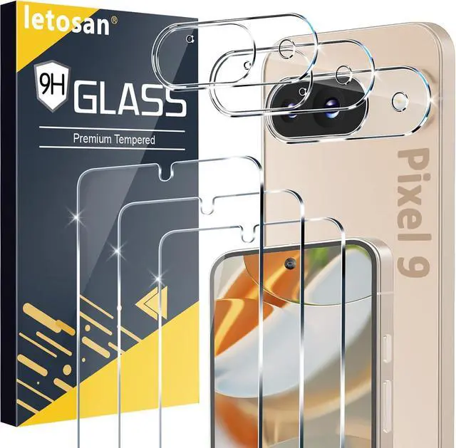 Main image of [3+3 Pack] for Google Pixel 9 Screen Protector 9H Tempered Glass Ultrasonic Fingerprint Unlock Case Friendly HD Clear for Google Pixel 9 Tempered Glass Screen Protector 5G
