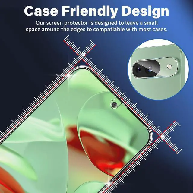 Alt view image 5 of 7 - [3+3 Pack] for Google Pixel 9 Screen Protector 9H Tempered Glass Ultrasonic Fingerprint Unlock Case Friendly HD Clear for Google Pixel 9 Tempered Glass Screen Protector 5G