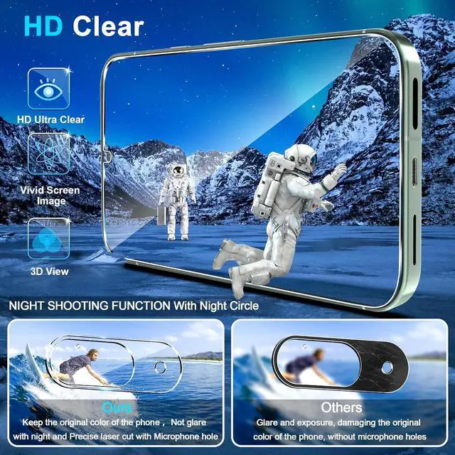 Alt view image 7 of 7 - [3+3 Pack] for Google Pixel 9 Screen Protector 9H Tempered Glass Ultrasonic Fingerprint Unlock Case Friendly HD Clear for Google Pixel 9 Tempered Glass Screen Protector 5G