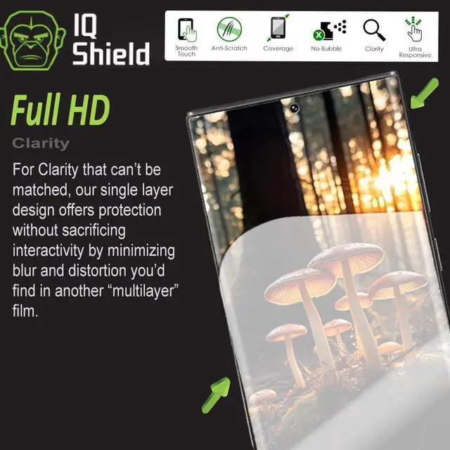 Alt view image 7 of 7 - 2 Pack for Galaxy S22 Ultra Screen Protector: Clear TPU Film Bubble-Free Installation Scratch-Resistant Case Friendly HD Clarity for Ultimate Protection. Fingerprint Unlock