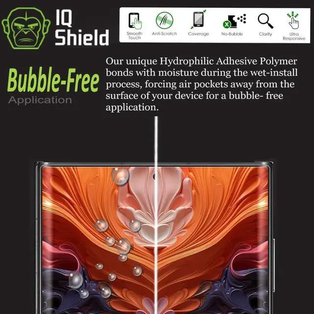 Alt view image 6 of 7 - 2 Pack for Galaxy S22 Ultra Screen Protector: Clear TPU Film Bubble-Free Installation Scratch-Resistant Case Friendly HD Clarity for Ultimate Protection. Fingerprint Unlock