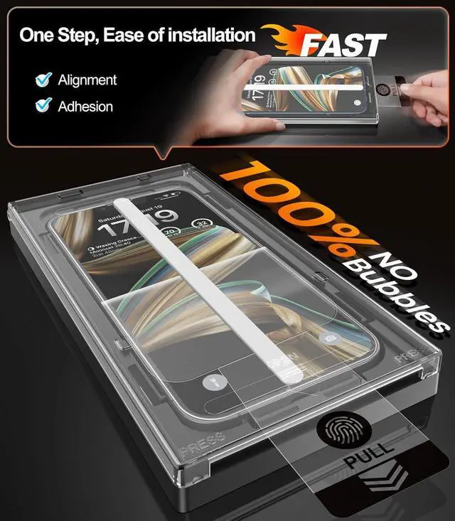 Alt view image 2 of 7 - -4 Pack for iPhone 16/iPhone 15 Screen Protector[6.1] 9H+ Hardness 12FT Military Grade Shatterproof Long Durable Tempered Glass Film with Flawless Fit Box HD Clear Scratch Resistant