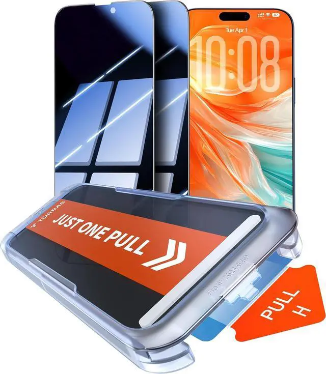 Main image of for iPhone 17 Pro Privacy Screen Protector [25° Anti Spy] [Military-Grade 9H+ Aerospace Tempered Glass] Anti-Scratch Full Coverage Fit Privacy Screen Protector 17 Pro 6.3 2-Pack