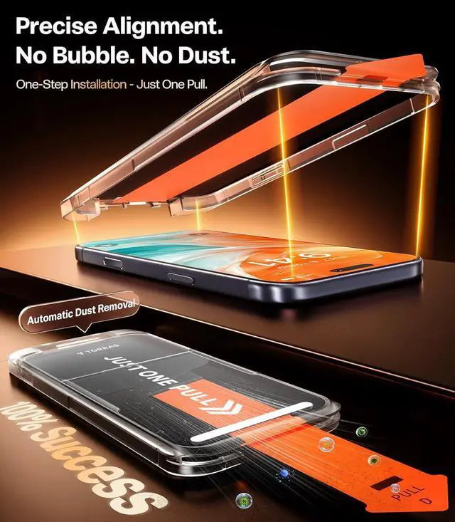 Alt view image 6 of 7 - for iPhone 17 Pro Privacy Screen Protector [25° Anti Spy] [Military-Grade 9H+ Aerospace Tempered Glass] Anti-Scratch Full Coverage Fit Privacy Screen Protector 17 Pro 6.3 2-Pack