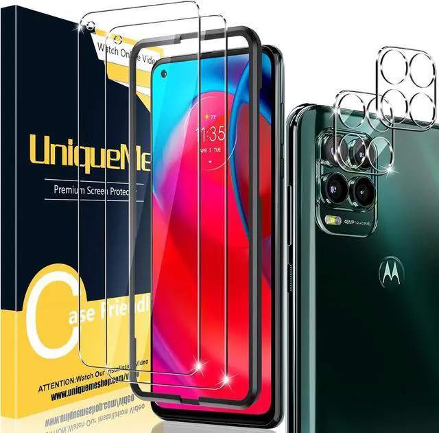 Main image of [ 2+2 Pack Screen Protector Compatible with Motorola moto G stylus 5G 2021 Tempered Glass Screen Protector + Camera Lens Protector [Not for Moto G Stylus 4G 2021]Only for 2021 model