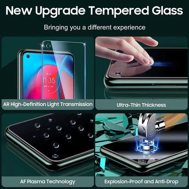 Alt view image 5 of 7 - [ 2+2 Pack Screen Protector Compatible with Motorola moto G stylus 5G 2021 Tempered Glass Screen Protector + Camera Lens Protector [Not for Moto G Stylus 4G 2021]Only for 2021 model