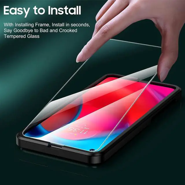 Alt view image 6 of 7 - [ 2+2 Pack Screen Protector Compatible with Motorola moto G stylus 5G 2021 Tempered Glass Screen Protector + Camera Lens Protector [Not for Moto G Stylus 4G 2021]Only for 2021 model