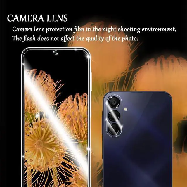 Alt view image 5 of 7 - Galaxy A54 HD Clear Tempered Glass Screen Protector + Camera Lens Protectors [2+2 Pack] [3D Glass] [Anti-Glare] [Bubble-Free] Screen Protector Glass For  Galaxy A54