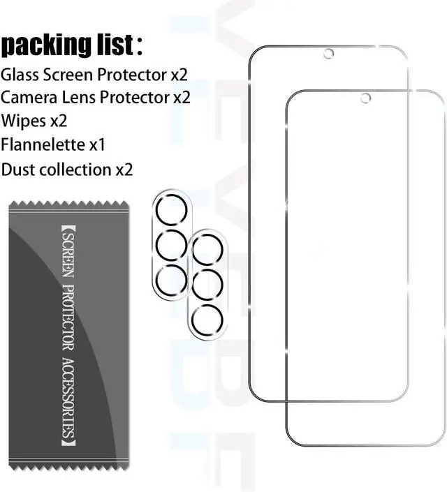 Alt view image 7 of 7 - Galaxy A54 HD Clear Tempered Glass Screen Protector + Camera Lens Protectors [2+2 Pack] [3D Glass] [Anti-Glare] [Bubble-Free] Screen Protector Glass For  Galaxy A54