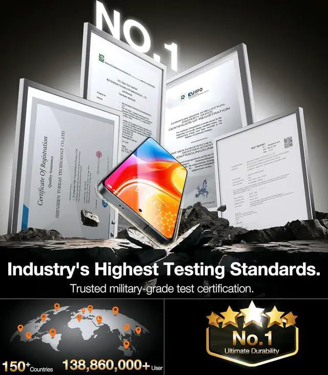 Alt view image 2 of 7 - for  Galaxy S25 Ultra Screen Protector 9H+ Military-Grade Shatterproof Tempered Glass 2 Pack- Responsive Touch Anti-Scratch Full Coverage Bubble Free HD Clarity Easy installation