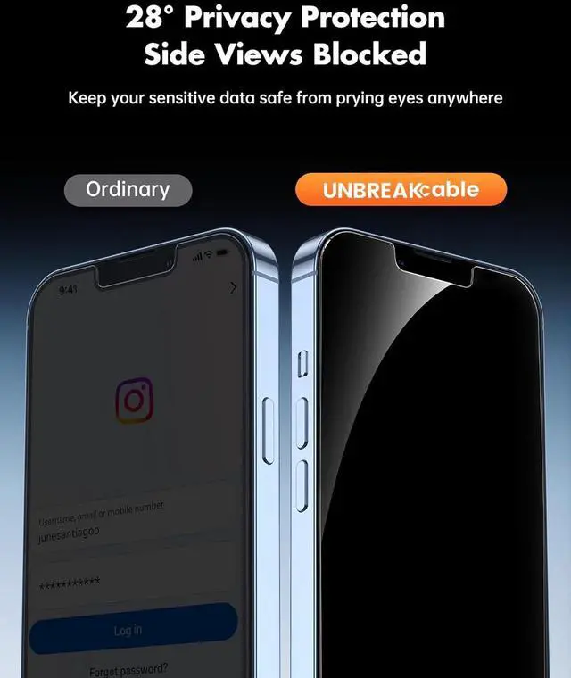 Alt view image 2 of 7 - Privacy Screen Protector for iPhone 14/ iPhone 13/13 Pro Tempered Glass [True 28°Anti Spy] [9H Hardness] [Case Friendly] Private Protector for iPhone 6.1 - 2 Pack