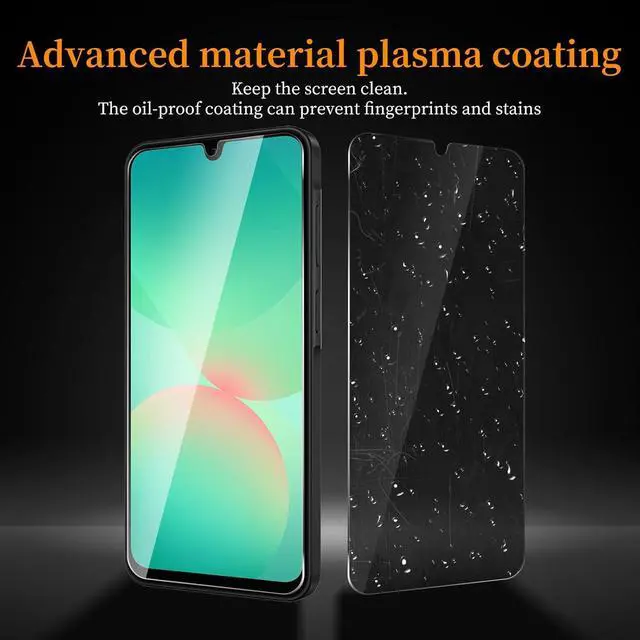 Alt view image 4 of 7 - 3+3 Pack Screen Protector for  Galaxy A26Screen Protector Tempered Glass 3 Pcs+ Camera Lens Protector 3 Pcs HD Clear Anti Scratch Bubble Free