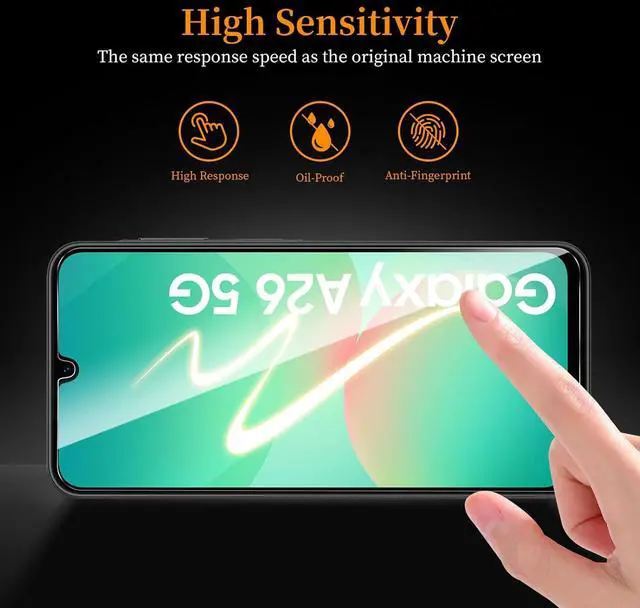 Alt view image 5 of 7 - 3+3 Pack Screen Protector for  Galaxy A26Screen Protector Tempered Glass 3 Pcs+ Camera Lens Protector 3 Pcs HD Clear Anti Scratch Bubble Free