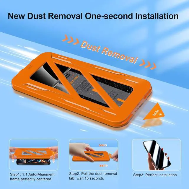 Alt view image 2 of 7 - [1-Second Auto-Install] 3 Pack Screen Protector for iPhone 17 + 1 Set Camera Lens Protector 9H+ Shatterproof Tempered Glass [12FT Military Grade Protection] Anti-Fingerprint Case Friendly