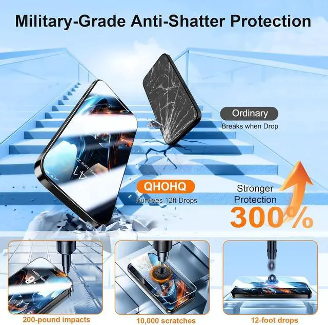 Alt view image 3 of 7 - [1-Second Auto-Install] 3 Pack Screen Protector for iPhone 17 + 1 Set Camera Lens Protector 9H+ Shatterproof Tempered Glass [12FT Military Grade Protection] Anti-Fingerprint Case Friendly